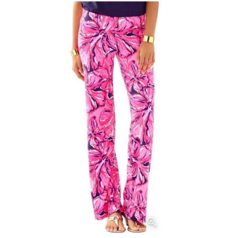 Lilly Pulitzer Georgia May Palazzo Pants in Bomber blue plume bloom